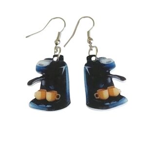 Novelty Coffee Machine‎ Dangle Earrings